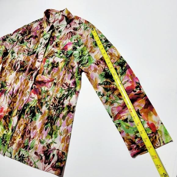 Piazza Sempione Italian Silk Blend Watercolor Floral Artsy (IT40/US Medium***) - Picture 13 of 14